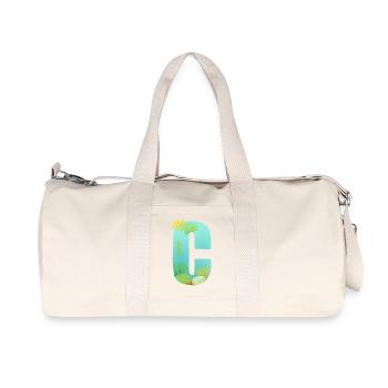 Récif de corail C lettre Design bleu vert Turquoise - Sac de sport en toile recyclée Stanley/Stella - blanc naturel - Devant