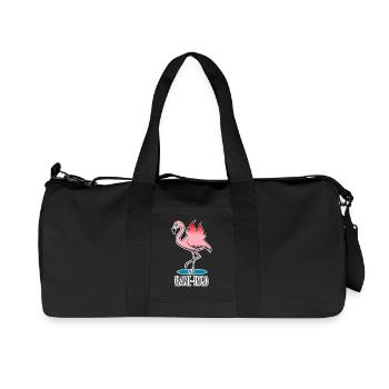 Flame-Ingo - ein flammender Flamingo - Recycelte Canvas-Sporttasche von Stanley/Stella - Schwarz - Vorne