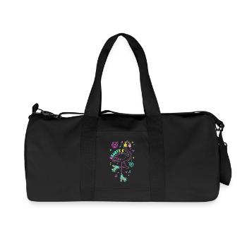 Groovy 6 Birthday Flamingo - Recycled Canvas Sports Bag by Stanley/Stella - black - Front