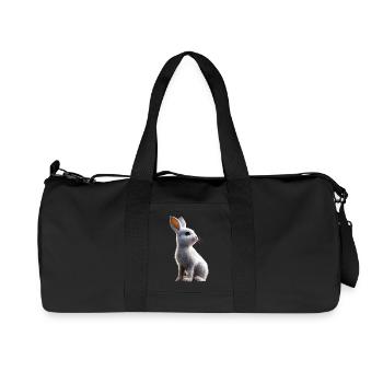 Mountain Rabbit Arctic Hare Albino Rabbit White Rabbit - Recycled Canvas Sports Bag by Stanley/Stella - black - Front