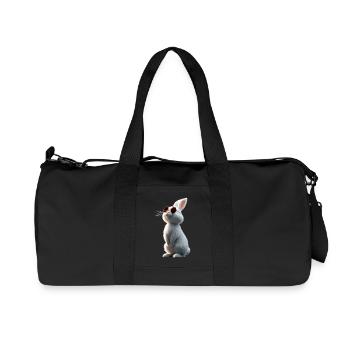 Mountain Rabbit Arctic Hare Albino Rabbit White Rabbit - Recycled Canvas Sports Bag by Stanley/Stella - black - Front