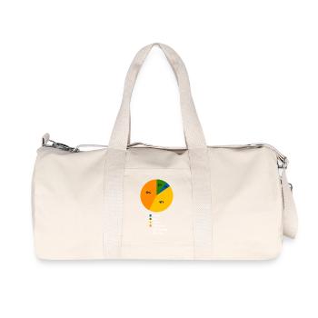 Funny Fitness Routine Pie Chart Humor - Recycled Canvas Sports Bag by Stanley/Stella - natural - Front