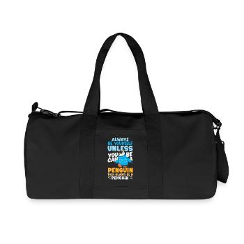 Süßer Pinguin - Geschenk für Pinguin Liebhaber - Recycelte Canvas-Sporttasche von Stanley/Stella - Schwarz - Vorne