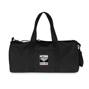 Nature Panorama Portrait of Mountains Forest Lake View - Recycled Canvas Sports Bag by Stanley/Stella - black - Front