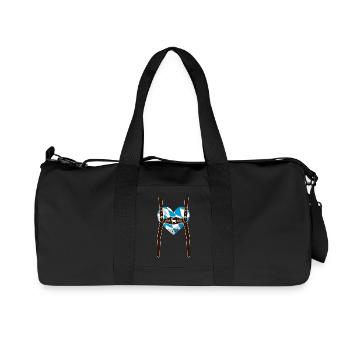 Lederhose & Bayern Flaggen Herz - Recycelte Canvas-Sporttasche von Stanley/Stella - Schwarz - Vorne