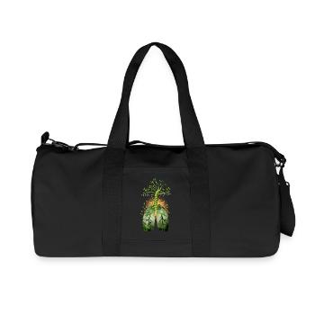 The forest, the green lung. Tree with lung - Recycled Canvas Sports Bag by Stanley/Stella - black - Front