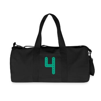 4 ANS. 4e ANNIVERSAIRE. ANNIVERSAIRE 4 ANS. 4 - Sac de sport en toile recyclée Stanley/Stella - noir - Devant