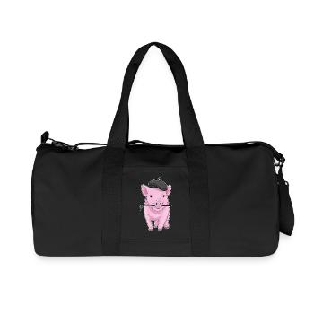 Schwein Maler Pinsel Malen - Recycelte Canvas-Sporttasche von Stanley/Stella - Schwarz - Vorne