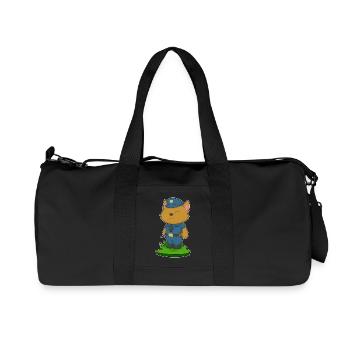Katze Polizist Mikrofon Polizei - Recycelte Canvas-Sporttasche von Stanley/Stella - Schwarz - Vorne