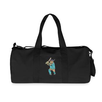 Bull Cricket Cricket Bat - Recycled Canvas Sports Bag by Stanley/Stella - black - Front