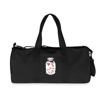 Glass Full of Love Hearts Watercolors - Recycled Canvas Sports Bag by Stanley/Stella - black - Front