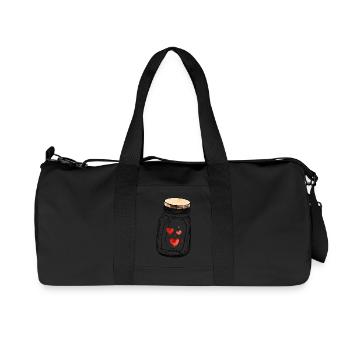 Glas Voll Liebe Herzen Wasserfarben - Recycelte Canvas-Sporttasche von Stanley/Stella - Schwarz - Vorne