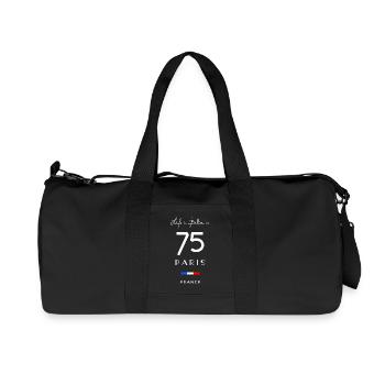 La vie est meilleure à PARIS Numéro 75 France - Sac de sport en toile recyclée Stanley/Stella - noir - Devant