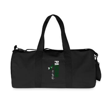 Made in Pakistan, vertical design - Recycled Canvas Sports Bag by Stanley/Stella - black - Front