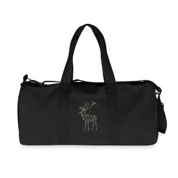 Polygon Deer - Geometric Winter - Recycled Canvas Sports Bag by Stanley/Stella - black - Front