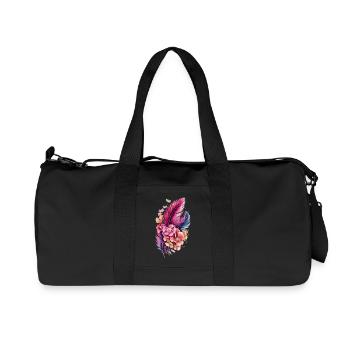  Boho Federn Und Blumen Aquarell Florales - Recycelte Canvas-Sporttasche von Stanley/Stella - Schwarz - Vorne