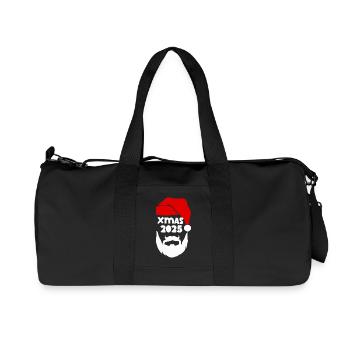 Noël 2025 Motif du Père Noël - Sac de sport en toile recyclée Stanley/Stella - noir - Devant