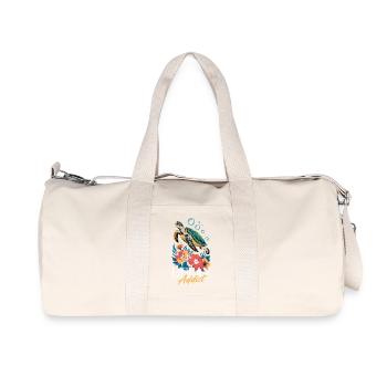 Sea Turtle Ocean Addict Design - Recycled Canvas Sports Bag by Stanley/Stella - natural - Front