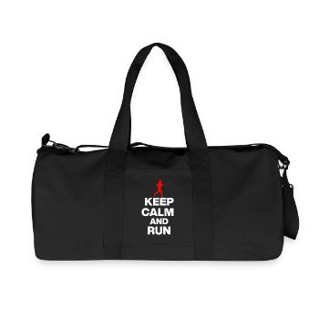 RESTE CALME ET COURS ! POUR LES JOGGEURS ET LES MARATHONIENS w - Sac de sport en toile recyclée Stanley/Stella - noir - Devant