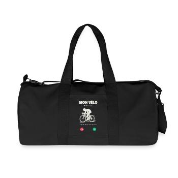 Mon Vélo M’Appelle Faut Que J’Y Aille Humour  - Sac de sport en toile recyclée Stanley/Stella - noir - Devant