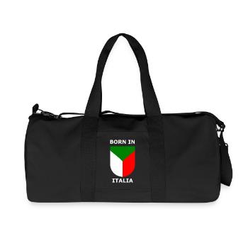 Geboren in Italia Schild - Recycelte Canvas-Sporttasche von Stanley/Stella - Schwarz - Vorne