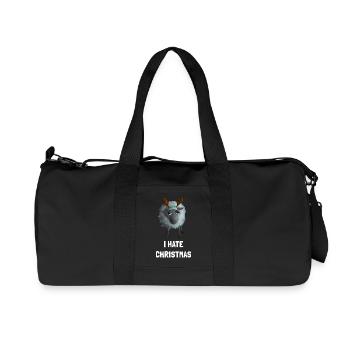 I hate Christmas Schaf - Weihnachtsmuffel Geweih - Recycelte Canvas-Sporttasche von Stanley/Stella - Schwarz - Vorne