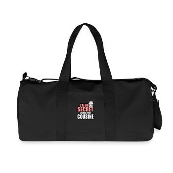 j'ai un secret je vais être cousine - Sac de sport en toile recyclée Stanley/Stella - noir - Devant