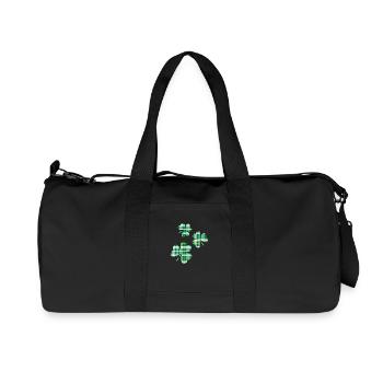 3 St. Patrick's Day Irish Tartan Shamrocks - Recycled Canvas Sports Bag by Stanley/Stella - black - Front