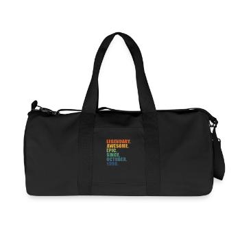 25th Birthday, October 1998, 25 Year Anniversary - Recycled Canvas Sports Bag by Stanley/Stella - black - Front