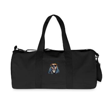 Urban Bulldog: Streetwise Bulldog Vibes - Sac de sport en toile recyclée Stanley/Stella - noir - Devant