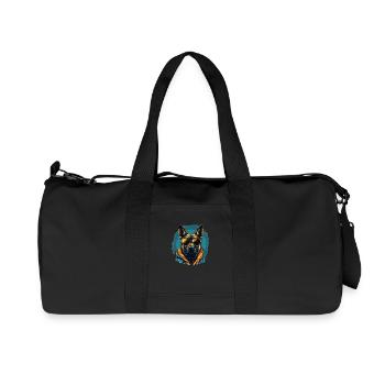 Urban Guardian: Sheepdog street vibes - Sac de sport en toile recyclée Stanley/Stella - noir - Devant