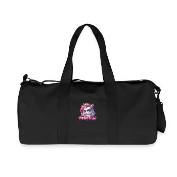 Annoyed Unicorn – Original Design for Fantasi - Recycled Canvas Sports Bag by Stanley/Stella - black - Front