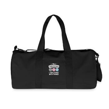 Des créations enchanteresses en fil - Sac de sport en toile recyclée Stanley/Stella - noir - Devant