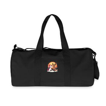 Einhorn & Rentier mit Schneeflocken Geschenk - Recycelte Canvas-Sporttasche von Stanley/Stella - Schwarz - Vorne