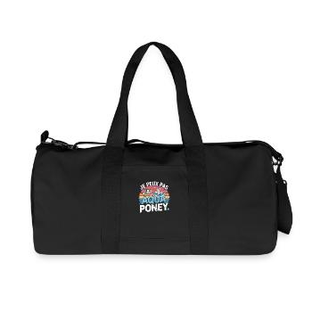 je peux pas j ai Aqua poney - Sac de sport en toile recyclée Stanley/Stella - noir - Devant