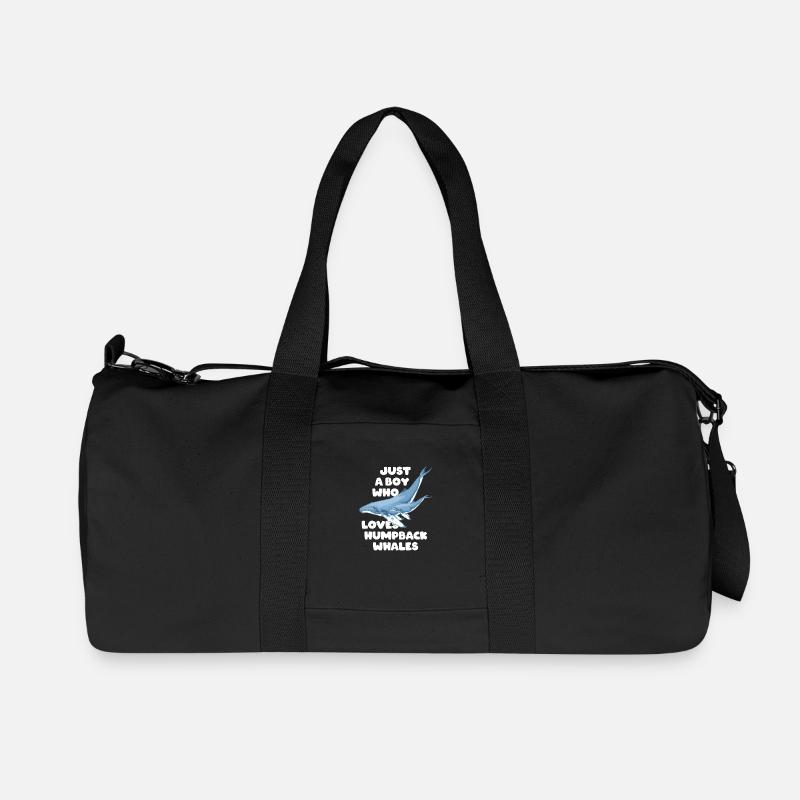 Juste un garçon qui aime les baleines à bosse Humpwal - Sac de sport en toile recyclée Stanley/Stella - noir