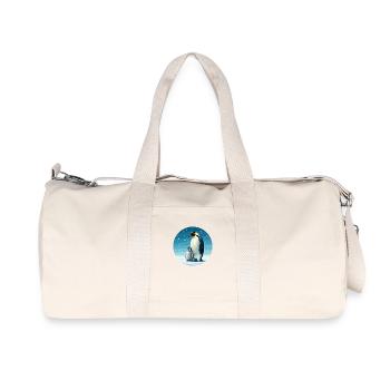 Emperor penguin with child - Recycled Canvas Sports Bag by Stanley/Stella - natural - Front