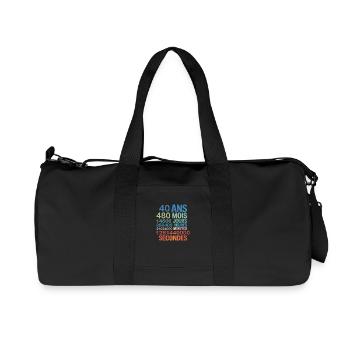 40 Ans – 480 Mois, 14600 Jours...Secondes - Recycelte Canvas-Sporttasche von Stanley/Stella - Schwarz - Vorne