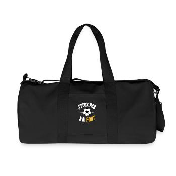 je peux pas j'ai foot - Sac de sport en toile recyclée Stanley/Stella - noir - Devant