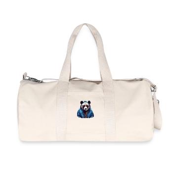 Panda grand style de rue | Amoureux des pandas - Sac de sport en toile recyclée Stanley/Stella - blanc naturel - Devant