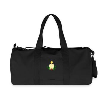 Bougie brûlante du Nouvel An - Sac de sport en toile recyclée Stanley/Stella - noir - Devant