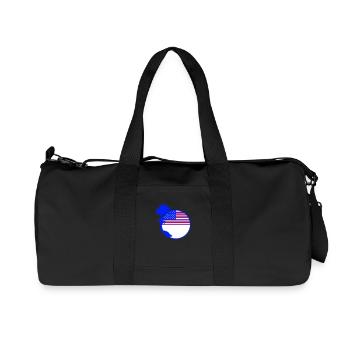 Drapeau des États-Unis Palmiers Étoiles et Rayures Amérique Ronde - Sac de sport en toile recyclée Stanley/Stella - noir - Devant