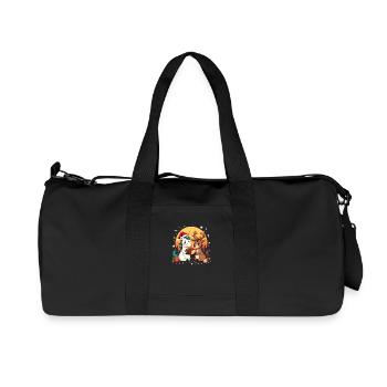 Unicorn & Reindeer with Snowflakes Christmas - Recycled Canvas Sports Bag by Stanley/Stella - black - Front