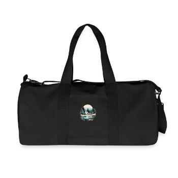 Wolf Wildlife Animal Nature Outdoors Watercolour - Recycled Canvas Sports Bag by Stanley/Stella - black - Front