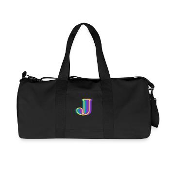 Multicolored letter j - Recycled Canvas Sports Bag by Stanley/Stella - black - Front