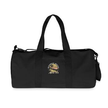 66th Birthday Oldtimer April Vintage 1959 April - Recycled Canvas Sports Bag by Stanley/Stella - black - Front