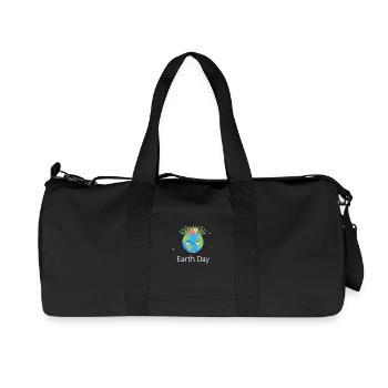 Smiling Floral EARTH DAY - Recycled Canvas Sports Bag by Stanley/Stella - black - Front