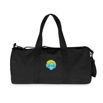 Oktopus Meer Sonnenuntergang Strand Urlaub Linien - Recycelte Canvas-Sporttasche von Stanley/Stella - Schwarz - Vorne