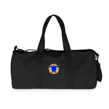 Water turtle flower pretty silhouette pattern - Recycled Canvas Sports Bag by Stanley/Stella - black - Front