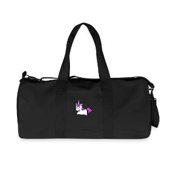 Einhorn Pink Süß Hübsch Freundlich Cartoon Pferd - Recycelte Canvas-Sporttasche von Stanley/Stella - Schwarz - Vorne